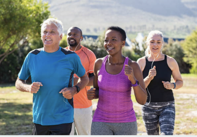 image of people running